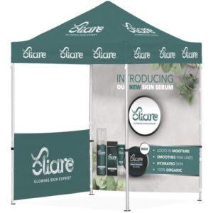 Ovation Sublimated Gazebo 2m – 2m – 1 Half-Wall Skin – 1 Full-Wall Skin