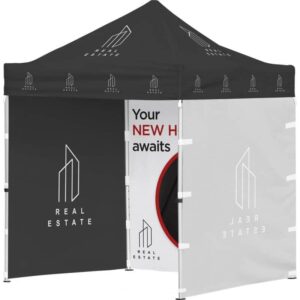 Ovation Sublimated Gazebo 2m – 2m Petite Frame – 3 Full-Wall Skins