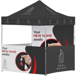 Ovation Sublimated Gazebo 2m – 2m Petite Frame – 3 Half-Wall Skins – 1 Full Wall Skin