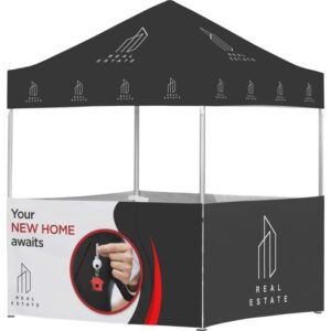 Ovation Sublimated Gazebo 2m – 2m Petite Frame – 4 Half-Wall Skins