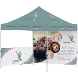 Ovation Sublimated Gazebo 3m – 3m – 1 Half-Wall Skin – 1 Full-Wall Skin