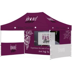 Ovation Sublimated Gazebo 4.5m – 3m – 1 Long Full-Wall Skin – 2 Short Half-Wall Skins