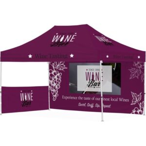 Ovation Sublimated Gazebo 4.5m – 3m – 1 Short Half-Wall Skin – 1 Long Full-Wall Skin