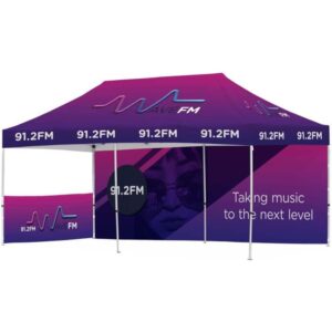 Ovation Sublimated Gazebo 6m – 3m – 1 Short Half-Wall Skin – 1 Long Full-Wall Skin