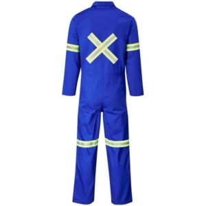 Safety Polycotton Boiler Suit – Reflective Arms Legs – Back – Yellow Tape