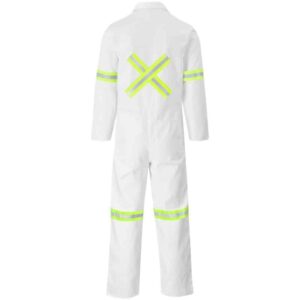 Safety Polycotton Boiler Suit – Reflective Arms Legs – Back – Yellow Tape