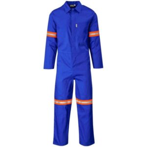 Safety Polycotton Boiler Suit – Reflective Arms – Legs – Orange Tape