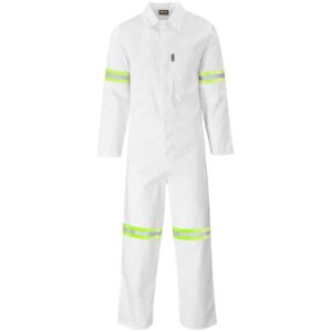 Safety Polycotton Boiler Suit – Reflective Arms – Legs – Yellow Tape