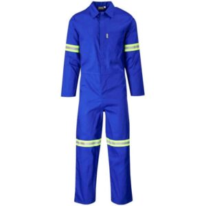 Safety Polycotton Boiler Suit – Reflective Arms – Legs – Yellow Tape