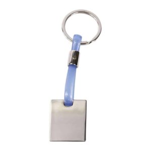 Shiny Nickel Keychain with Translucent Strap