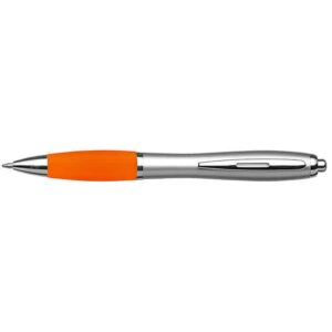 Silver Barrel Curved Design Ballpoint Pen