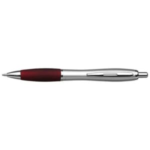 Silver Barrel Curved Design Ballpoint Pen
