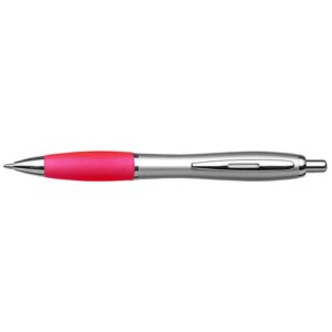 Silver Barrel Curved Design Ballpoint Pen