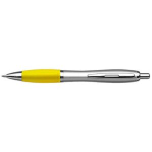 Silver Barrel Curved Design Ballpoint Pen