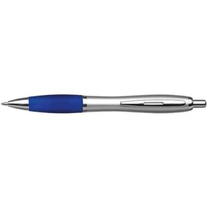 Silver Barrel Curved Design Ballpoint Pen
