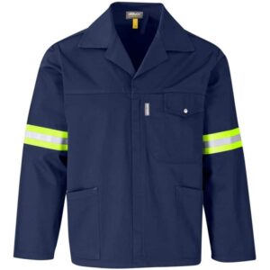 Site Premium Polycotton Jacket – Reflective Arms – Back – Yellow Tape