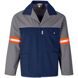 Site Premium Two-Tone Polycotton Jacket – Reflective Arms – Back – Orange Tape