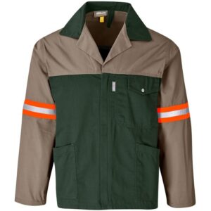 Site Premium Two-Tone Polycotton Jacket – Reflective Arms – Back – Orange Tape