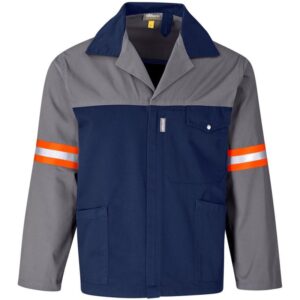 Site Premium Two-Tone Polycotton Jacket – Reflective Arms – Orange Tape
