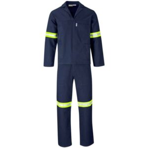 Technician 100% Cotton Conti Suit – Reflective Arms – Legs – Yellow Tape