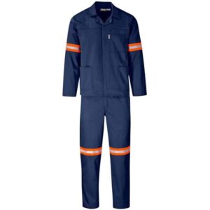 Trade Polycotton Conti – Suit Reflective Arms, Legs – Back – Orange Tape