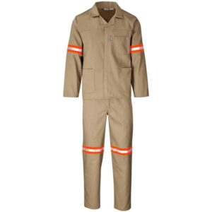 Trade Polycotton Conti – Suit Reflective Arms, Legs – Back – Orange Tape
