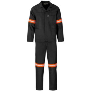Trade Polycotton Conti – Suit Reflective Arms, Legs – Back – Orange Tape