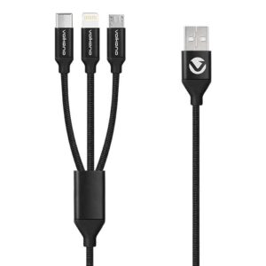 Volkano Weave Series 3-In-1 Charge Cable 1M