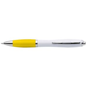White Barrel Curved Design Ballpoint Pen