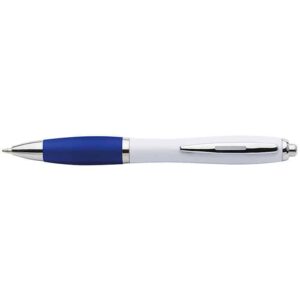 White Barrel Curved Design Ballpoint Pen