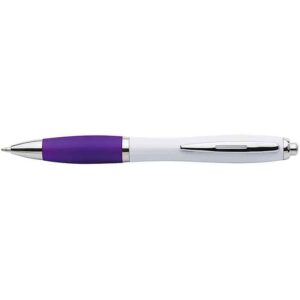 White Barrel Curved Design Ballpoint Pen