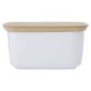 White Basics Butter Dish With Bamboo Lid