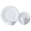 White Basics Cosmopolitan Rim Dinner Set 16 Piece