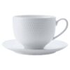 White Basics Diamonds Tea Cup and Saucer 220ml