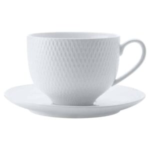White Basics Diamonds Tea Cup and Saucer 220ml