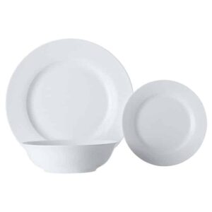 White Basics European Rim Dinner Set 12 Piece