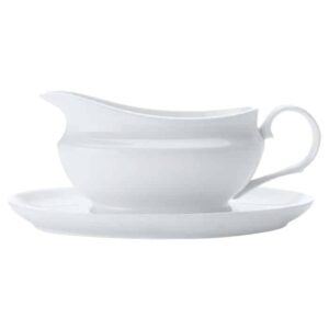White Basics Gravy Boat and Saucer 550ml