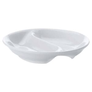White Basics Round Divided Sauce Dish