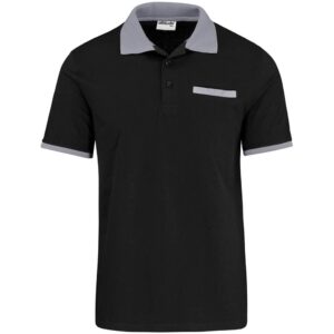 Mens Caliber Golf Shirt – Black Grey — Mens Caliber Golf Shirt – Black Grey