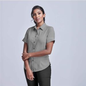 Ladies Short Sleeve Nottingham Shirt - Image 2