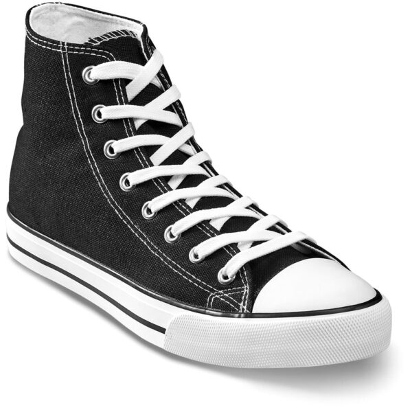 Unisex Retro High Top Canvas Sneaker – Black — Unisex Retro High Top Canvas Sneaker – Black