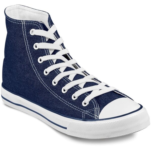 Unisex Retro High Top Canvas Sneaker – Blue — Unisex Retro High Top Canvas Sneaker – Blue