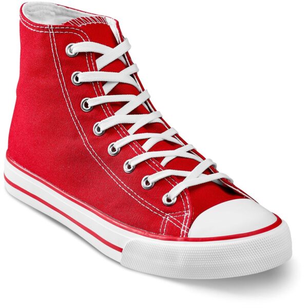 Unisex Retro High Top Canvas Sneaker – Red — Unisex Retro High Top Canvas Sneaker – Red