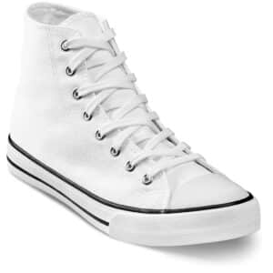 Unisex Retro High Top Canvas Sneaker – White — Unisex Retro High Top Canvas Sneaker – White