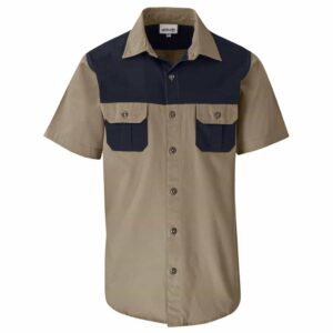 Mens Short Sleeve Serengeti 2-Tone Bush Shirt - Image 7