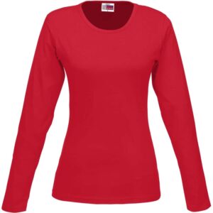 Ladies Long Sleeve Portland T-Shirt – Red — Ladies Long Sleeve Portland T-Shirt – Red