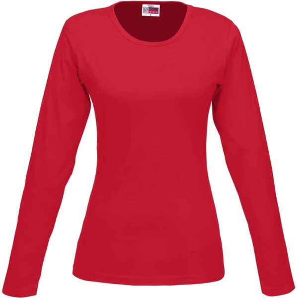 Ladies Long Sleeve Portland T-Shirt – Red — Ladies Long Sleeve Portland T-Shirt – Red