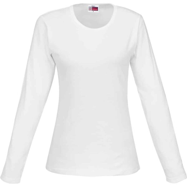 Ladies Long Sleeve Portland T-Shirt – White — Ladies Long Sleeve Portland T-Shirt – White