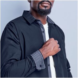Mens Long Sleeve Warrington Shirt - Navy - Image 5