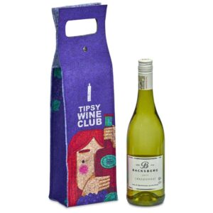 Hoppla Velto RPET Felt Single Wine Bottle Carrier - Image 2
